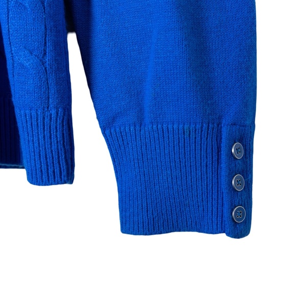 Talbots Women's Soft Cable Knit Lambswool Crewneck Sweater; Royal Blue; Size XL - Picture 6 of 9